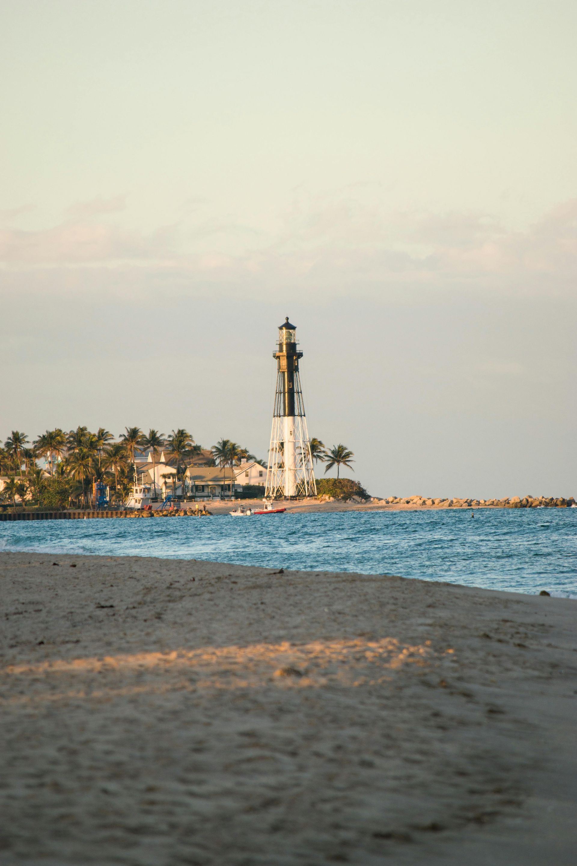 Hillsboro Inlet Lighthouse at golden hour, Hillsboro Beach FL
