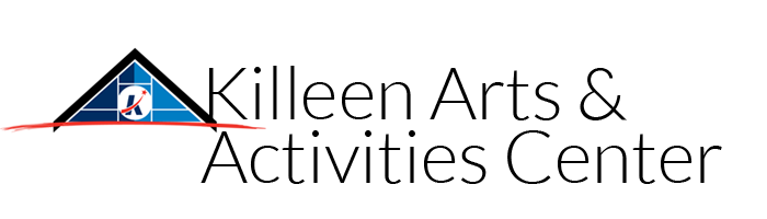 Killeen Arts & Activities Center logo: a black triangle over blue with white "K" and text to the right.