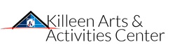 Killeen Arts & Activities Center logo: a black triangle over blue with white "K" and text to the right.