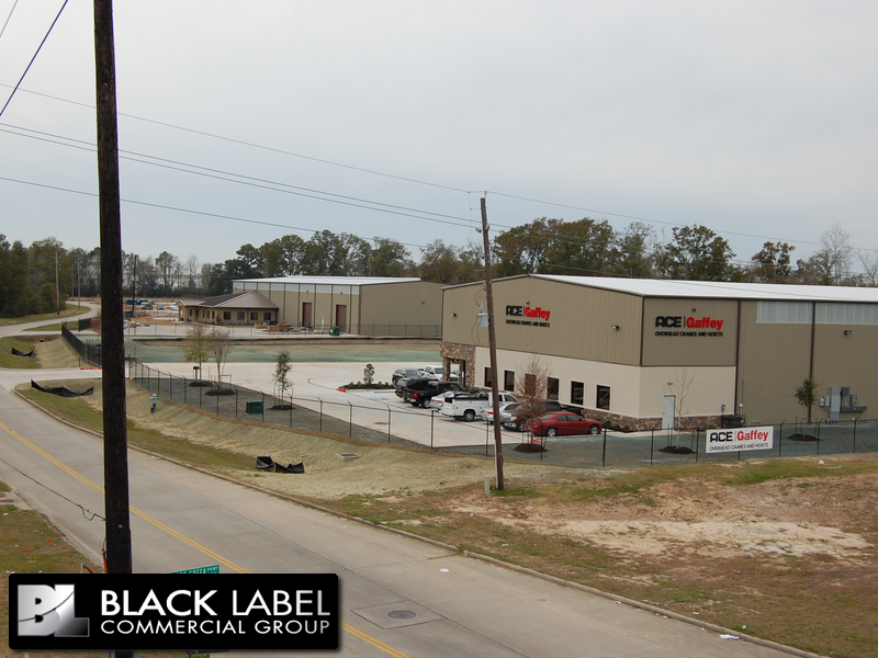 An aerial view of a black label commercial group building