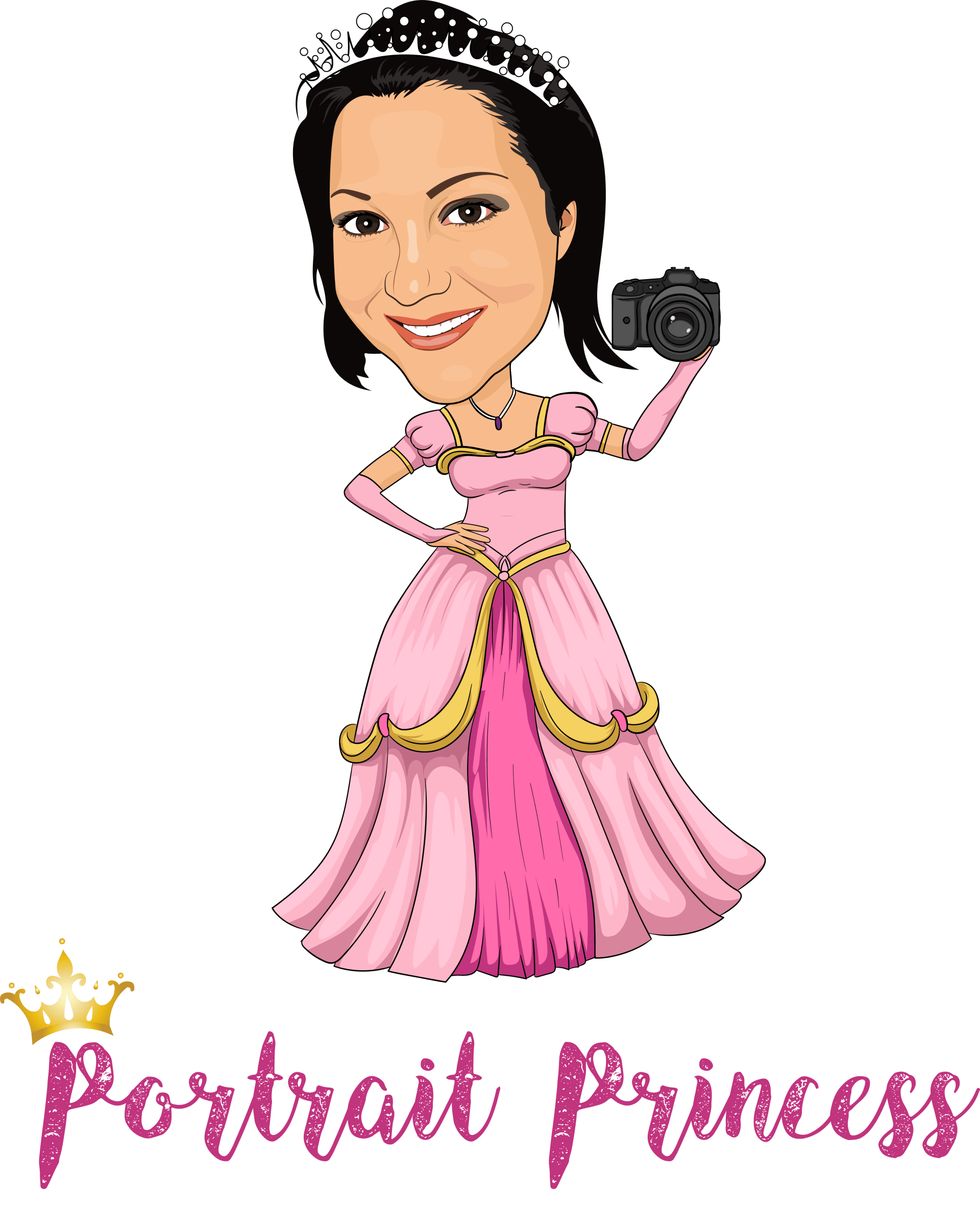 Portrait Princess Logo With Caricature of Yvonne