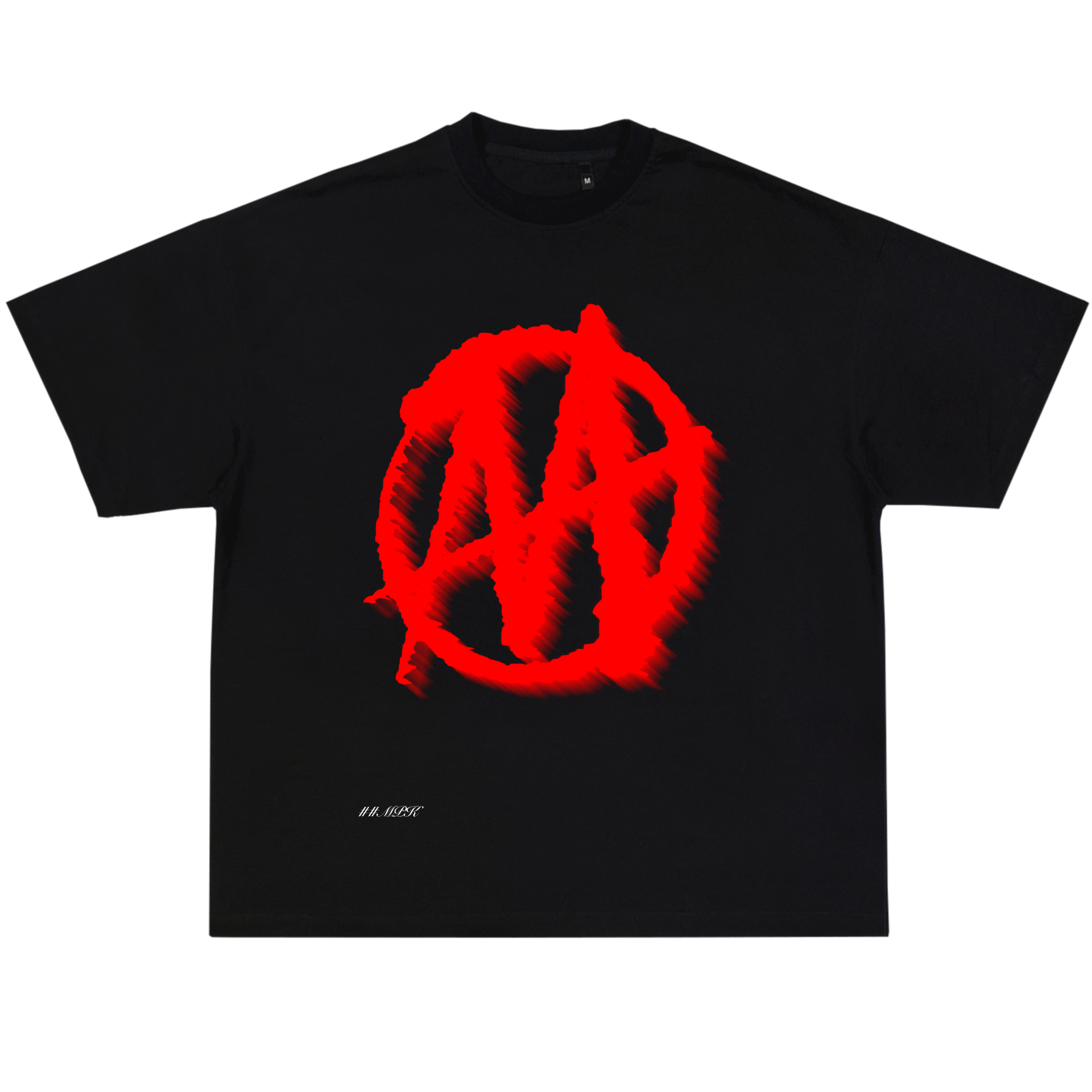BLACK t-shirt with double a logo in red