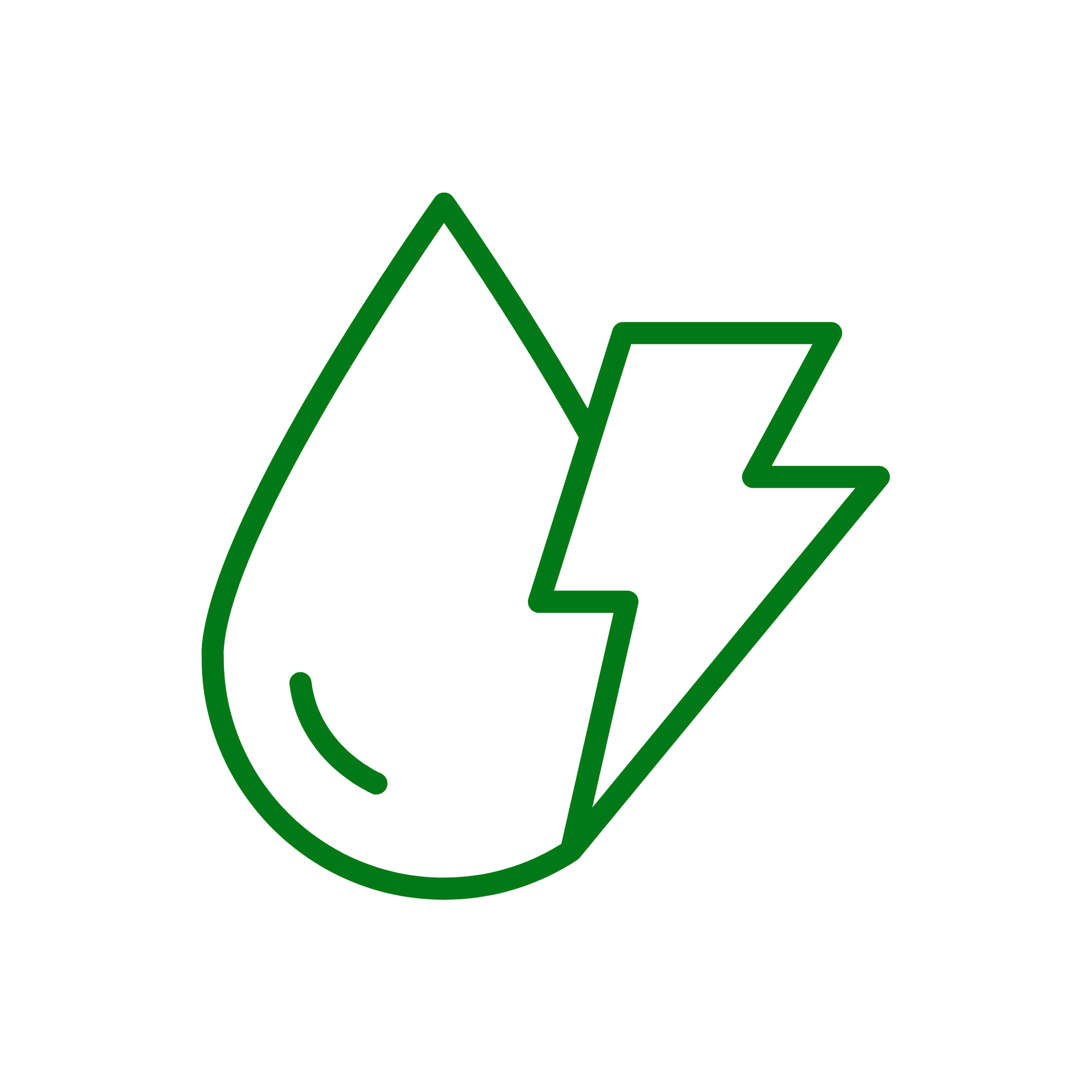 Water drop and lightning bolt utility hook-ups icon