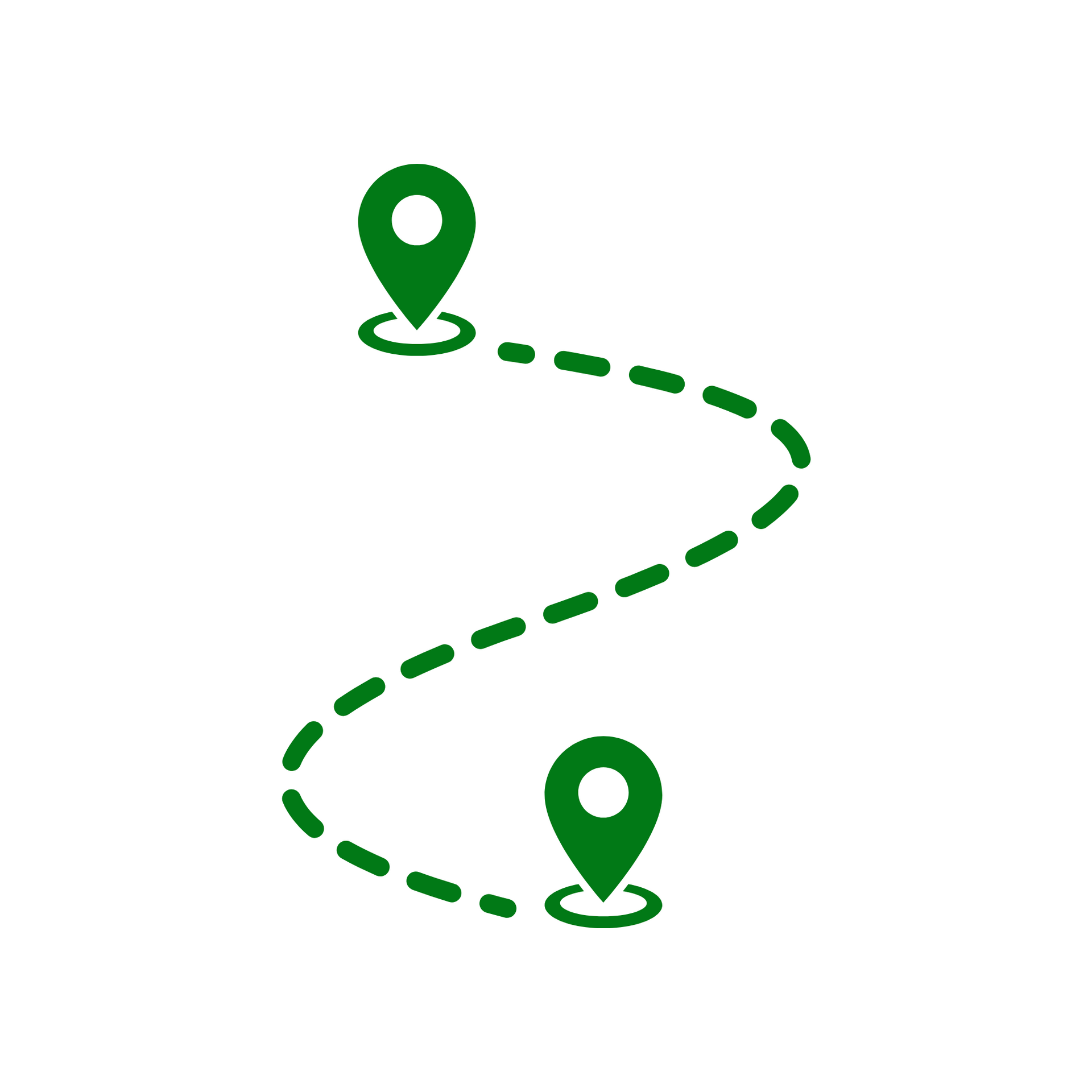 GPS Pins with trail connecting icon