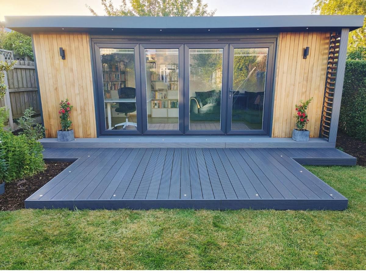 An office garden room build by Decking Sheffield