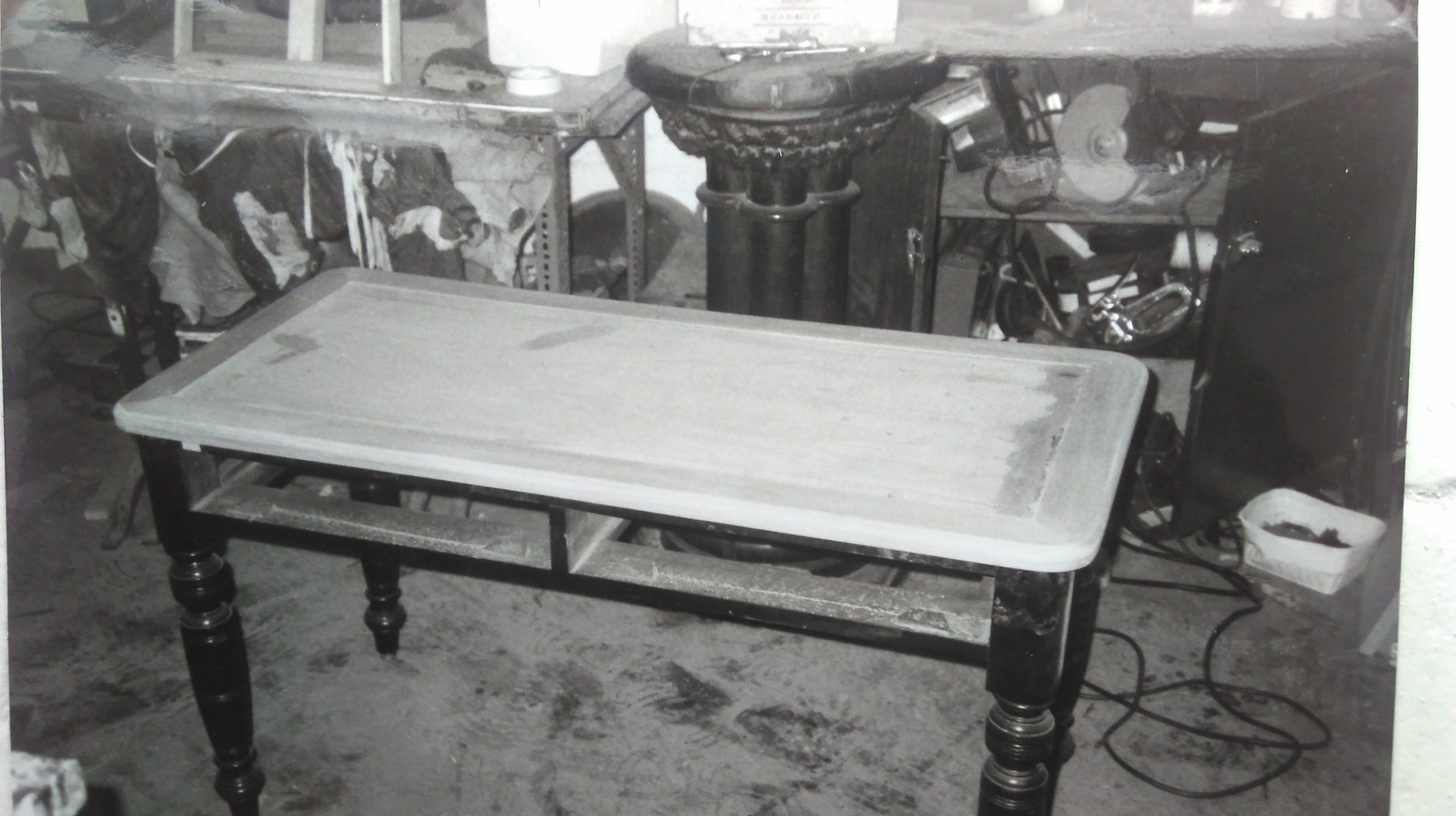 table being polished