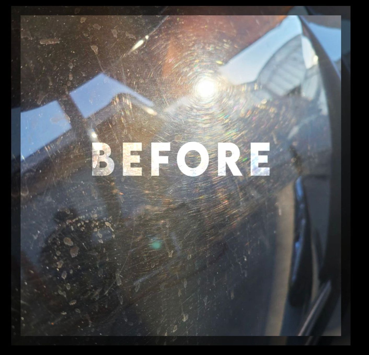 A picture of a car with the word before on it