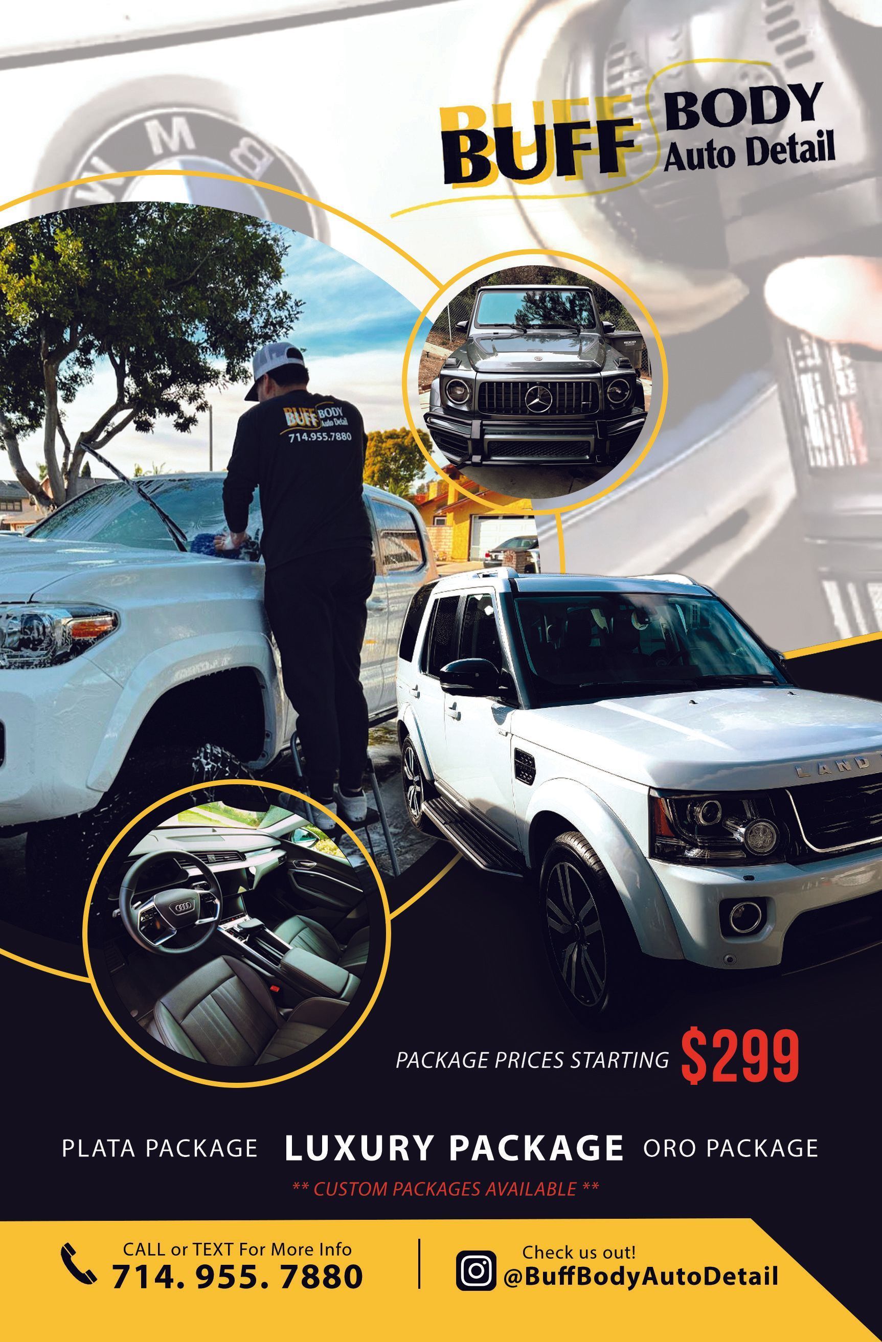 A flyer for a body buff auto detail