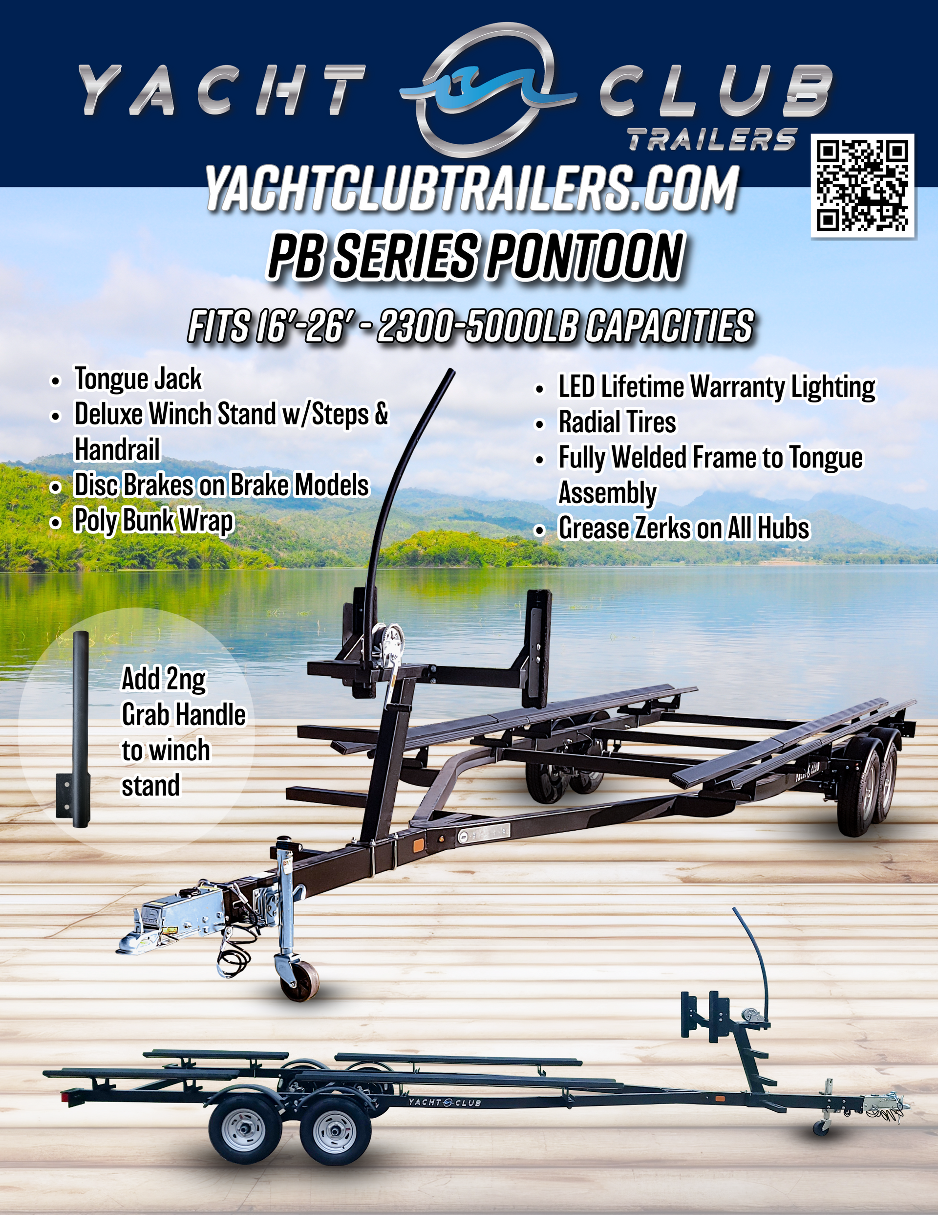 yacht club trailer pb series pontoon flyer