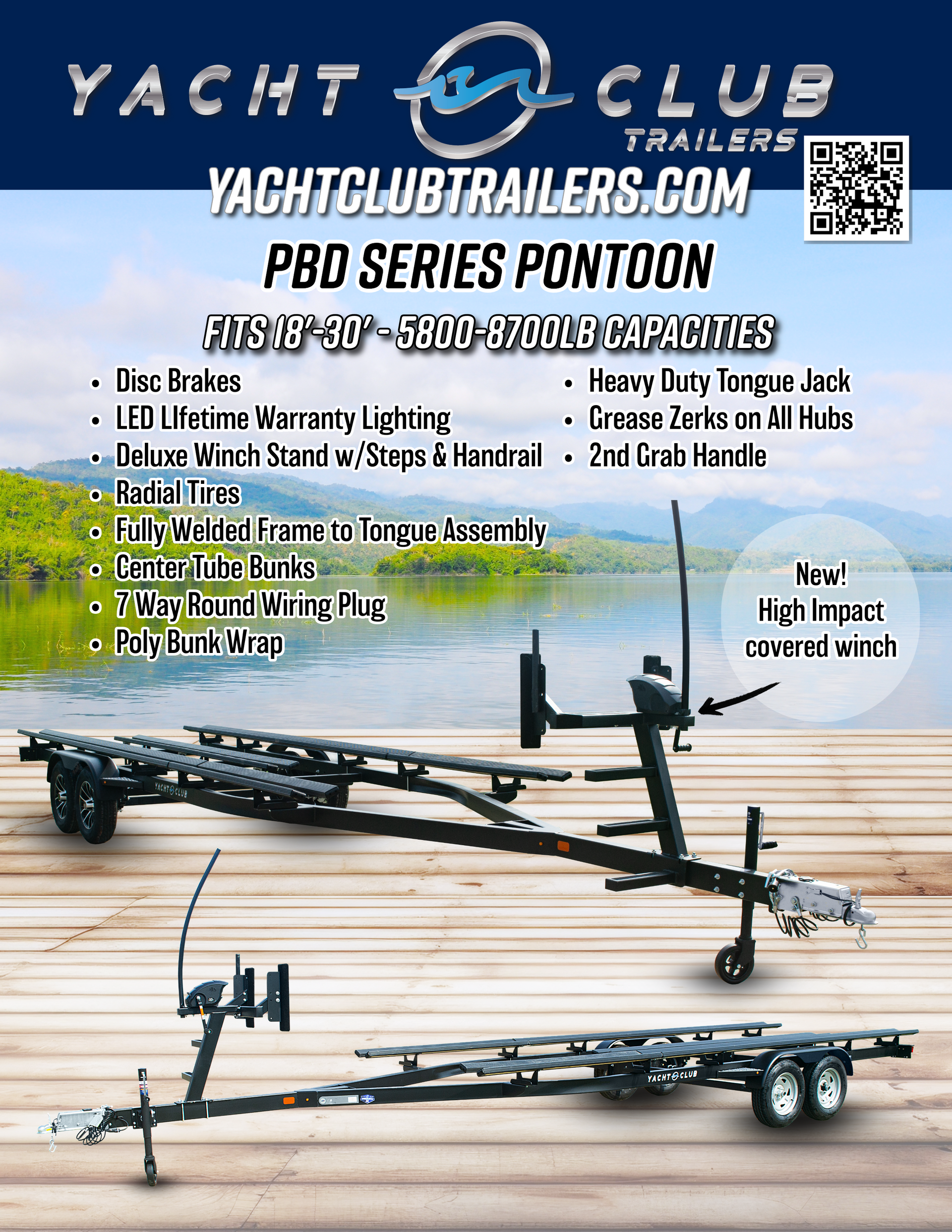 yacht club pbd series pontoon trailer flyer