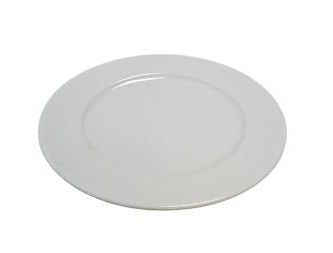 Assiette ronde blanche unie sur fond blanc