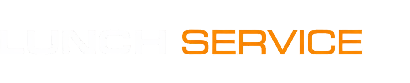 Texte orange « SERVICE » sur fond blanc