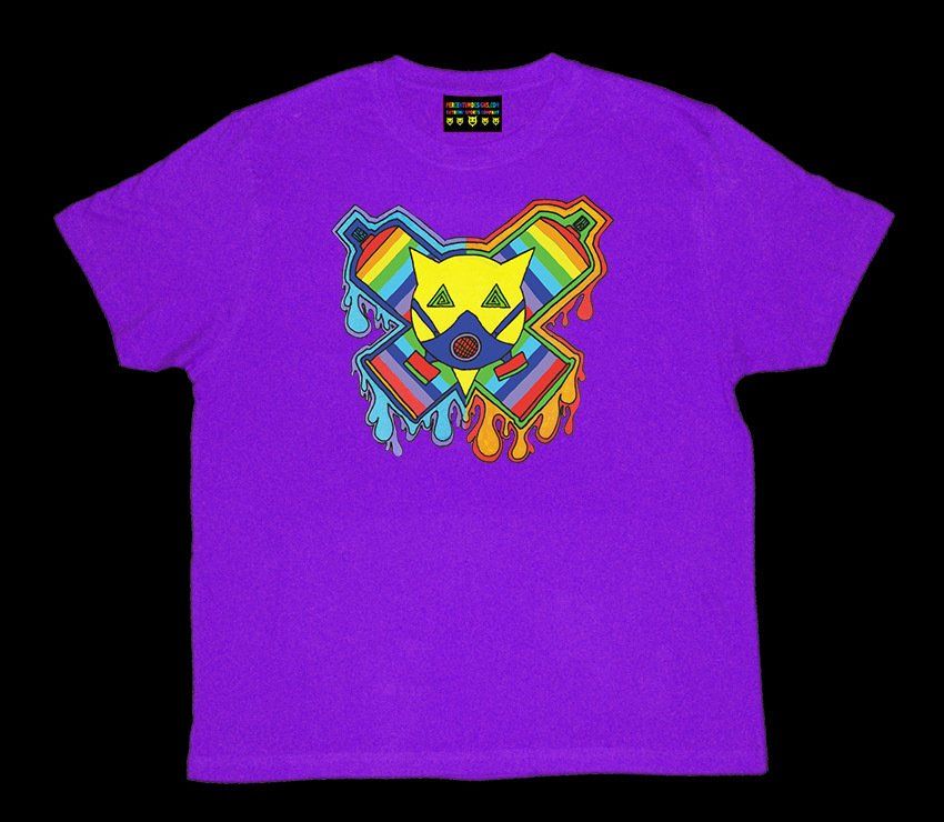 Purple MEN'S T-SHIRT PERCENTUM  GAS MASK