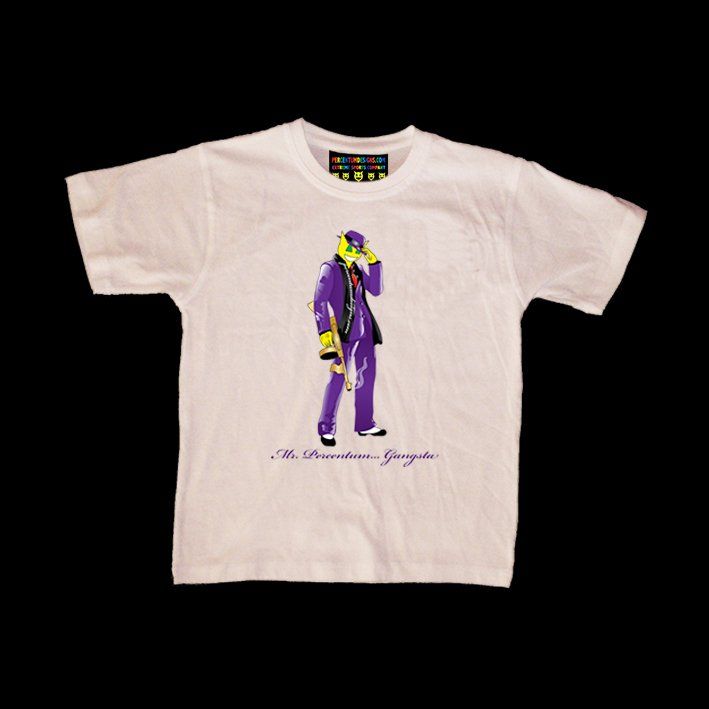 WHITE KID'S T-SHIRTS PERCENTUM GANGSTA