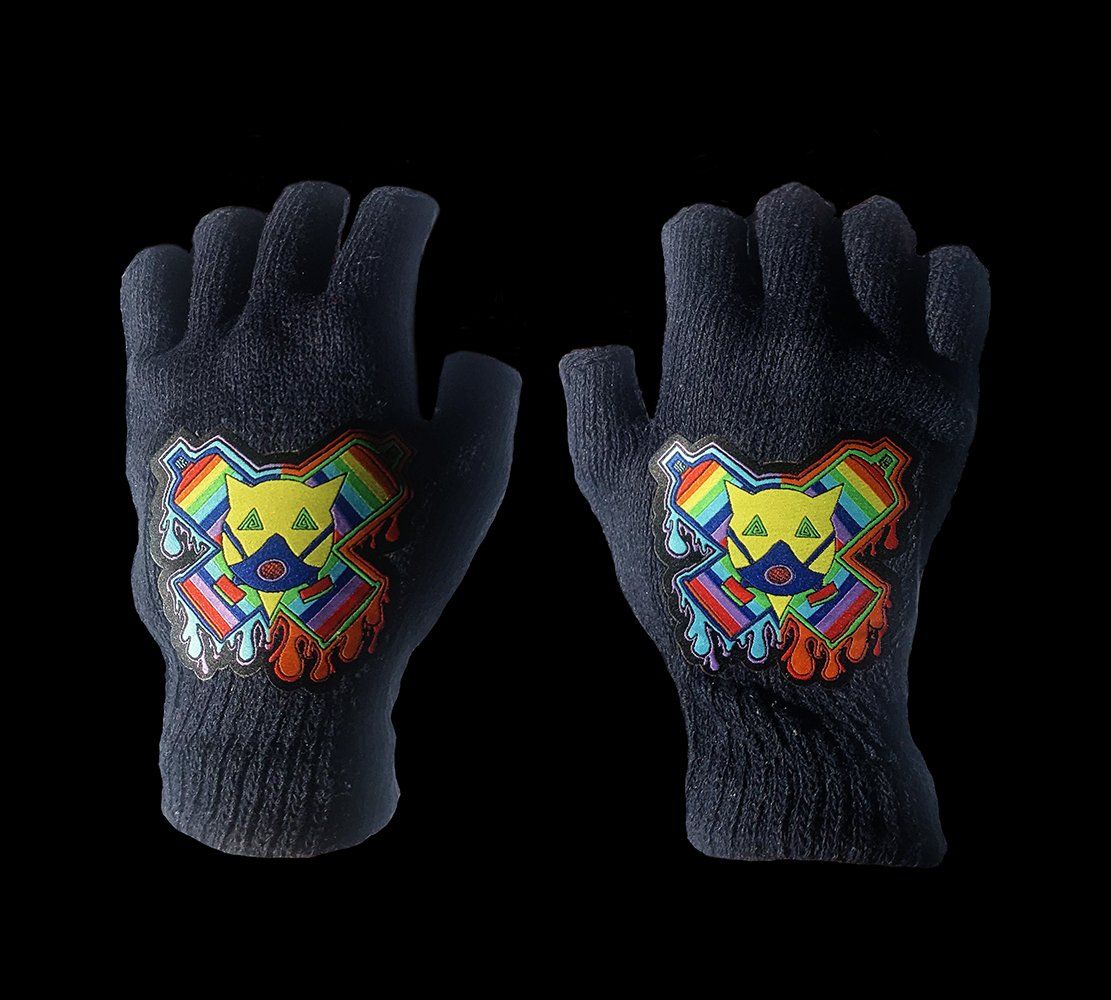 White fingerless gloves Percentum Gasmask