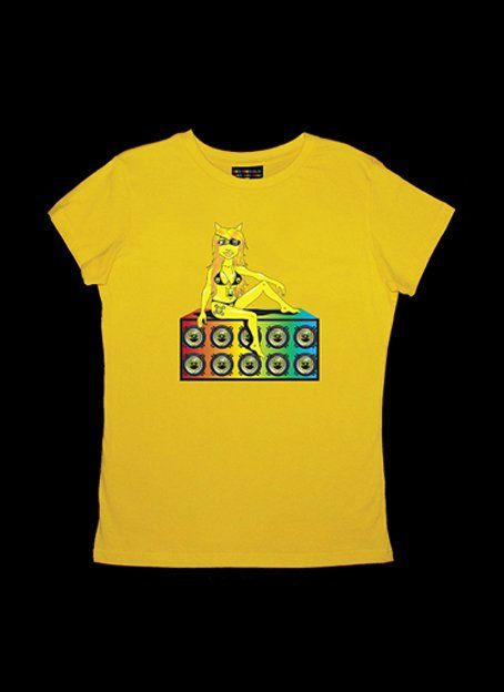 YELLOW WOMEN'S T-SHIRTS MS PERCENTUM SPEAKER
