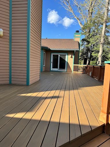 Newly resurfaced wooden deck in egg harbor township, nj done by Melo Powerwashing & Painting