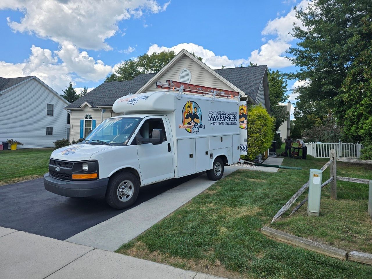 A white service van with 