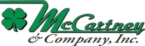 Logo for McCartney & Company, Inc., featuring a green four-leaf clover