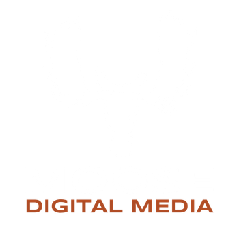 A logo for digital media on a white background.