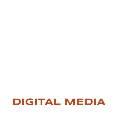 A logo for digital media on a white background.