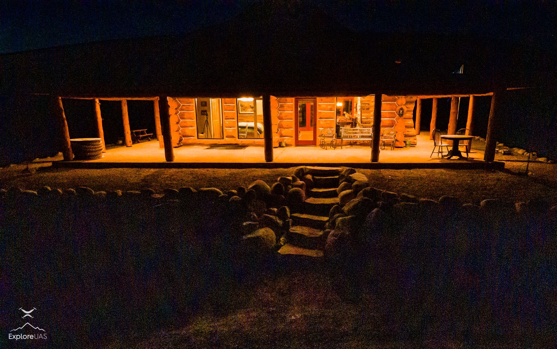 The Outpost at ElkView at night