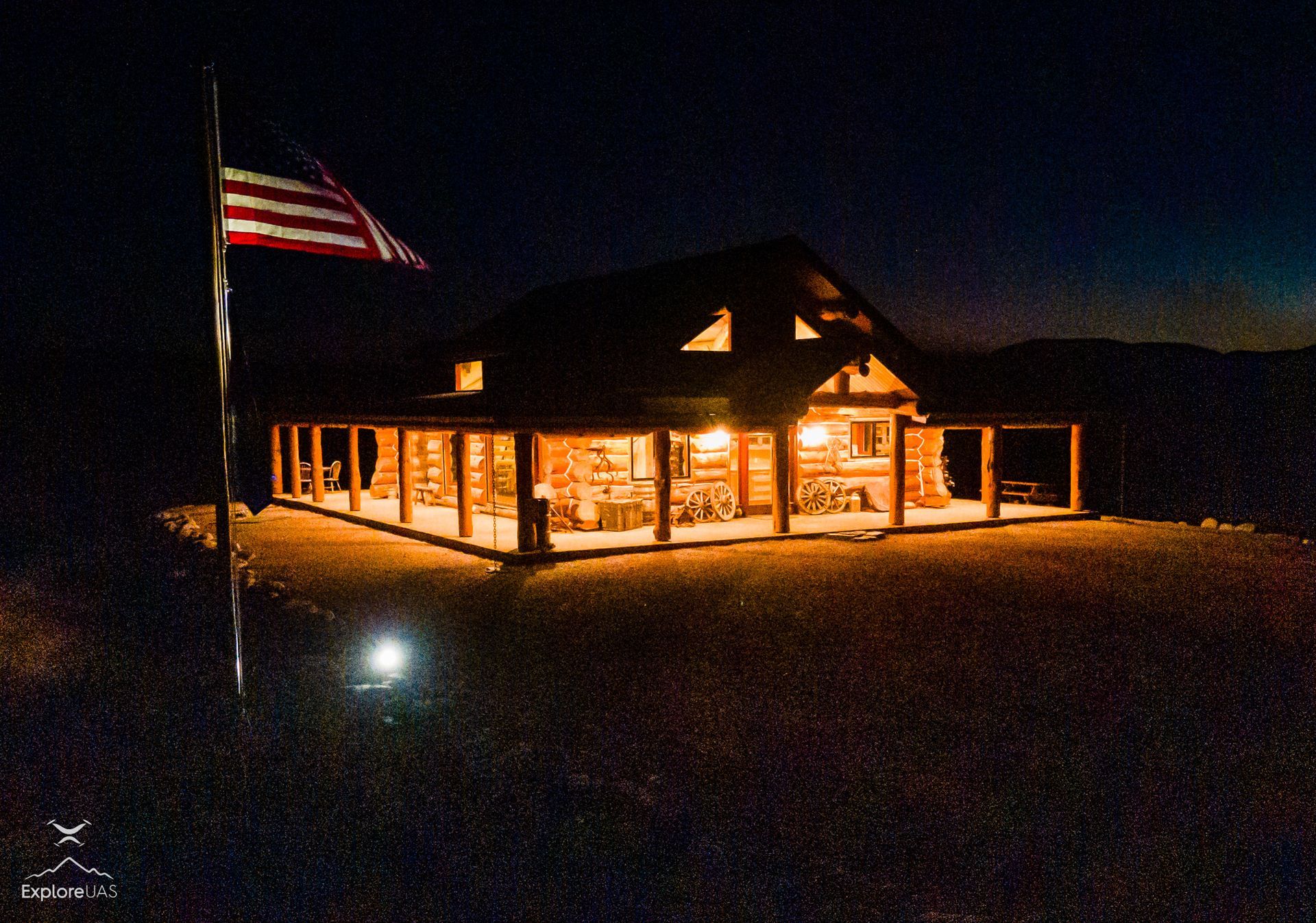 ElkView flag at night