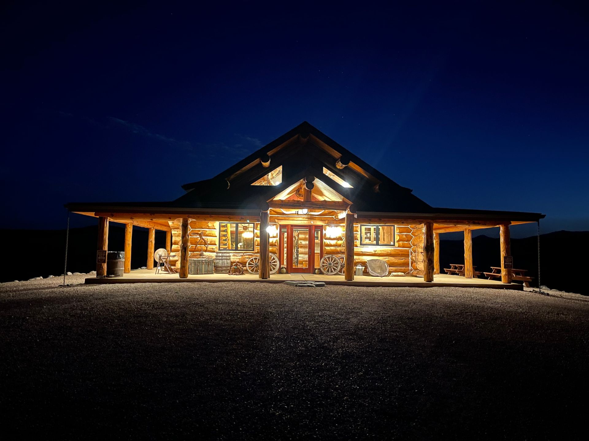 The Outpost at ElkView at night