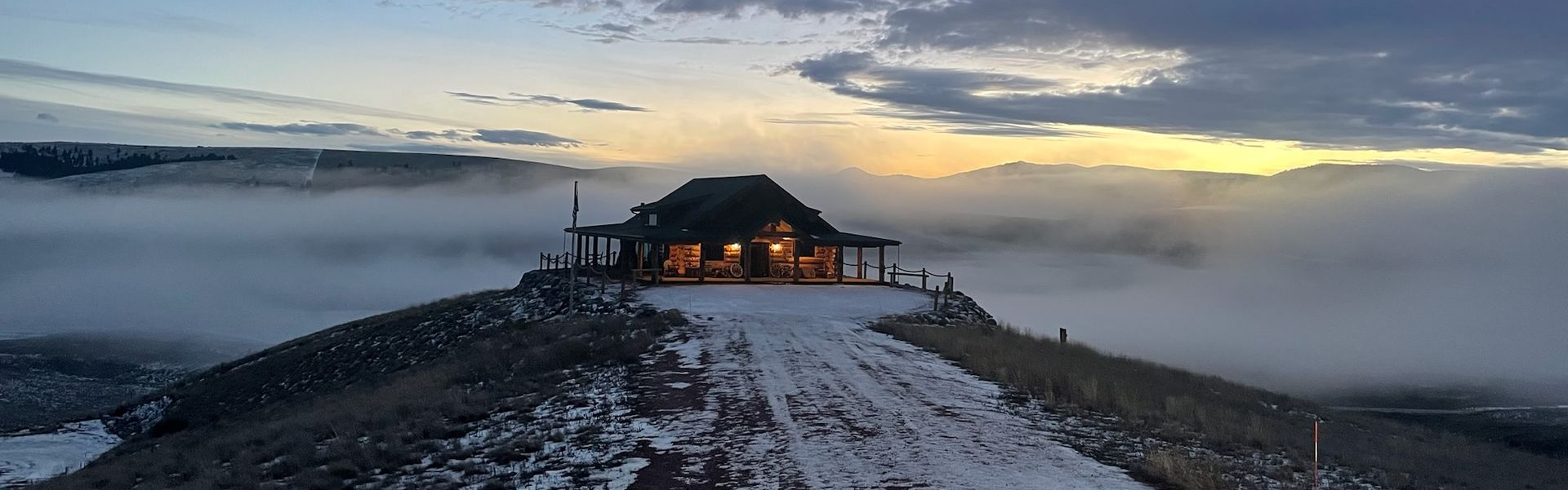 ElkView cabin above the clouds with fresh snow