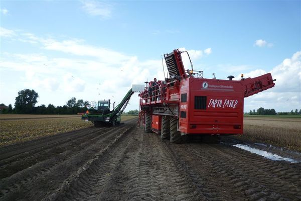 Tulpen rooien zonder en met de landspoeler