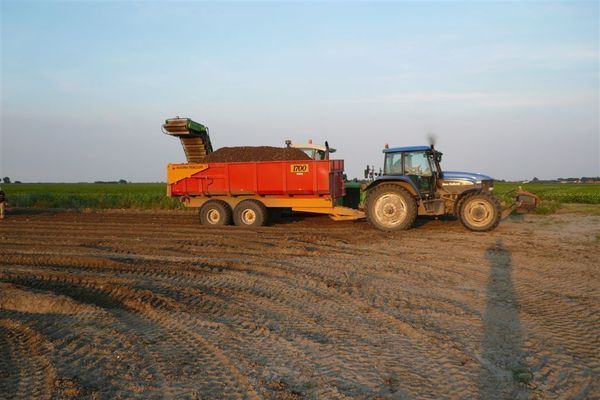 Tulpen rooien zonder en met de landspoeler