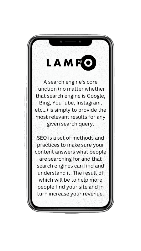 iphone mock-up with seo text
