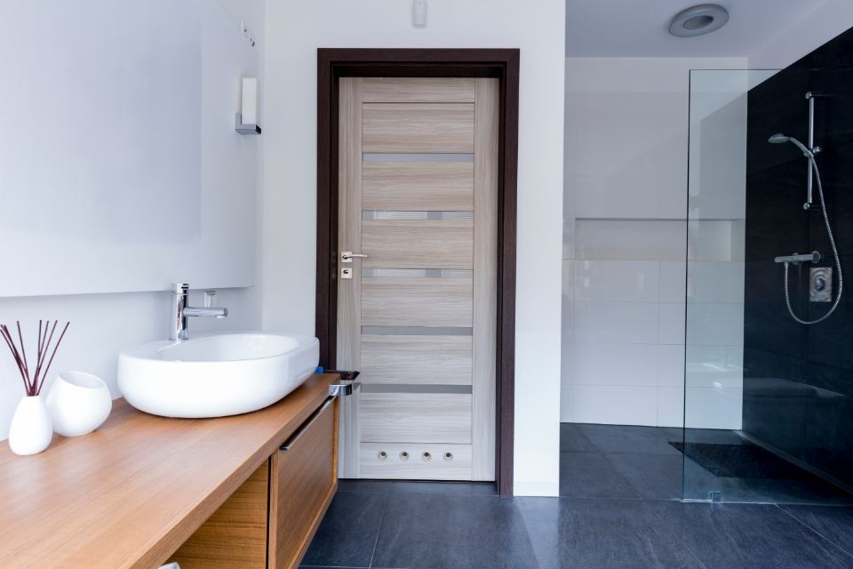 porta bagno laccata bianca