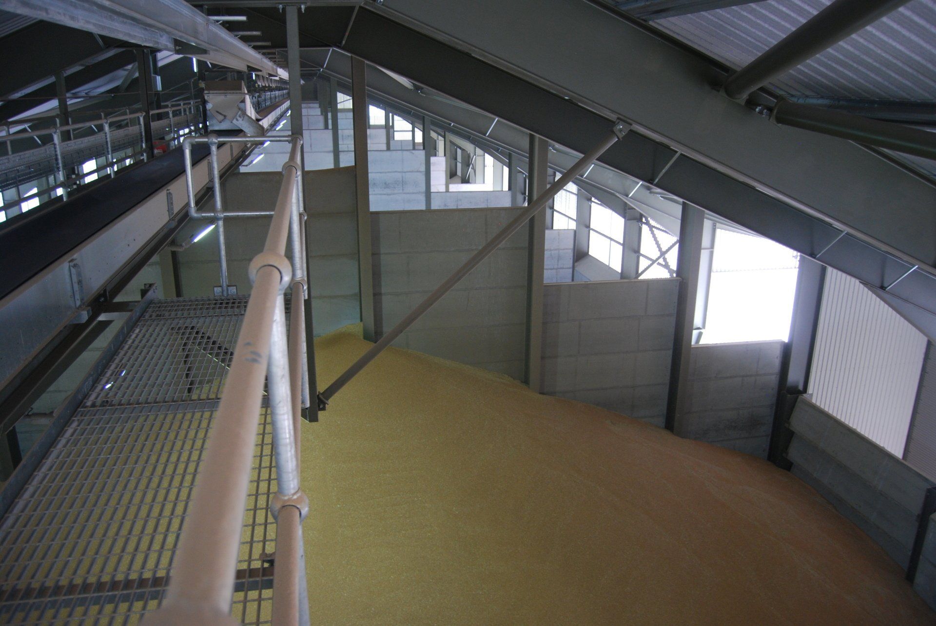 A large building with a lot of grain in it