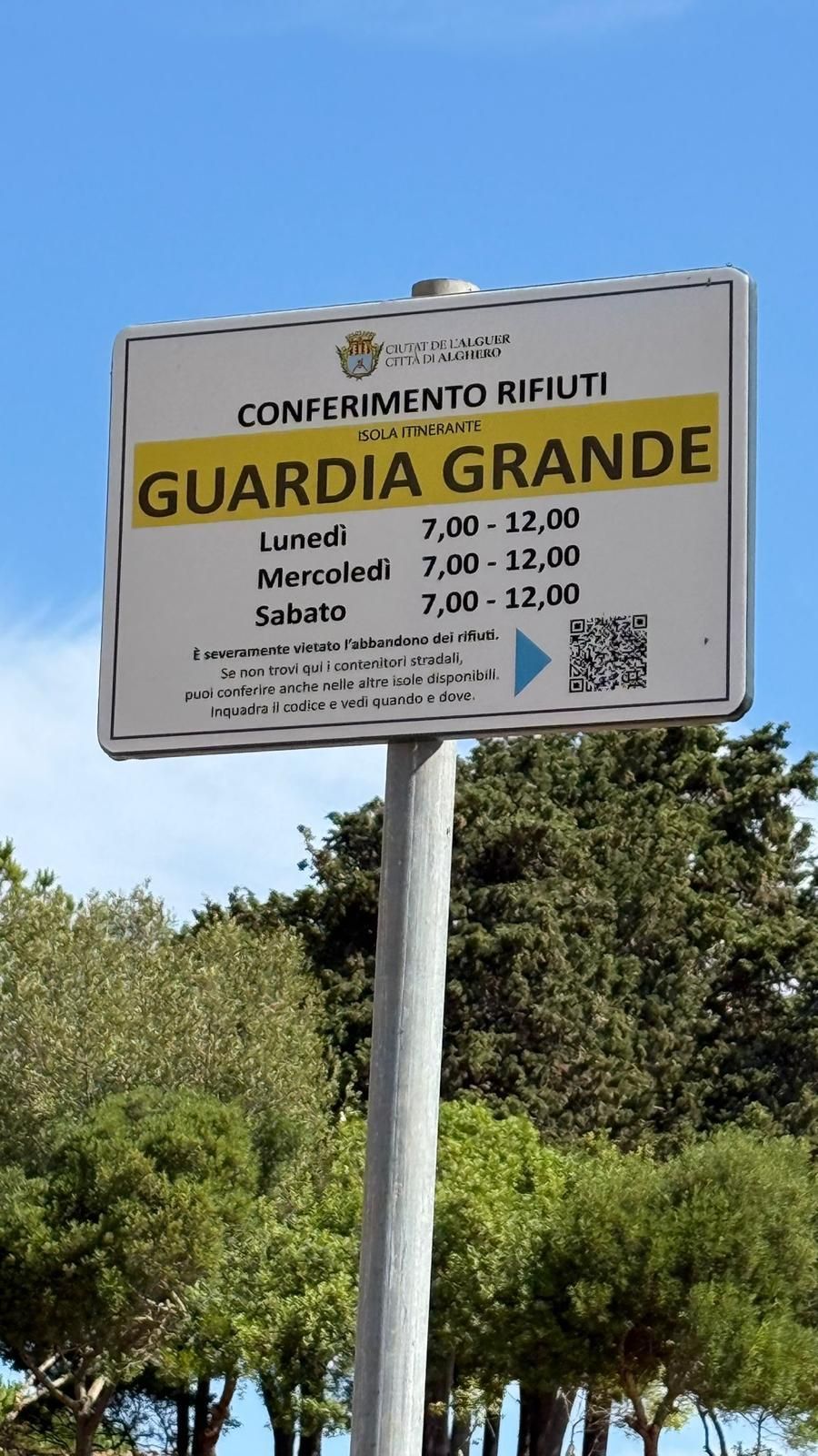 Cartello per la discarica 