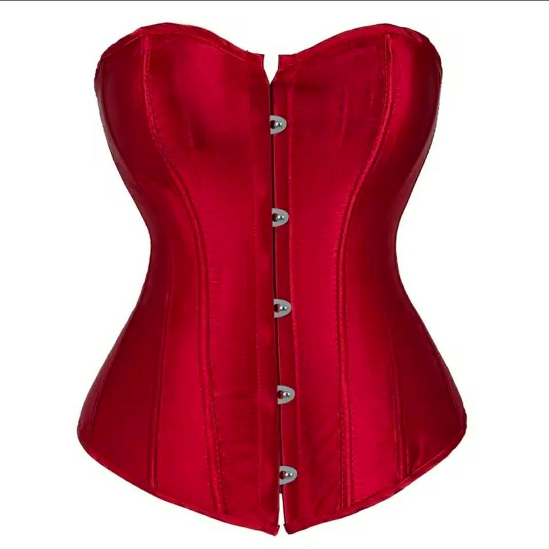 Dark red satin corset new