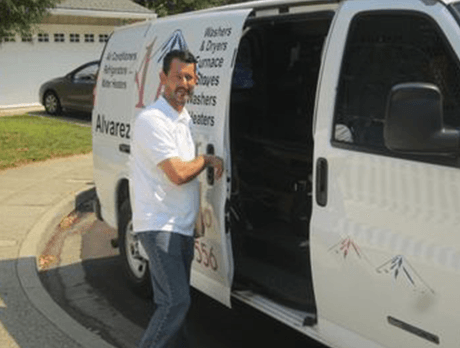 Efren Alvarez Near Vehicle — San Pablo, CA — Alvarez Appliance Repair