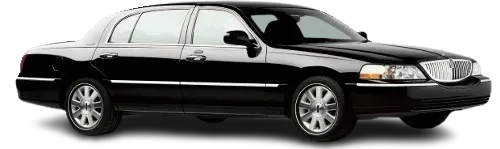 Black stretch limousine on a white background, side view