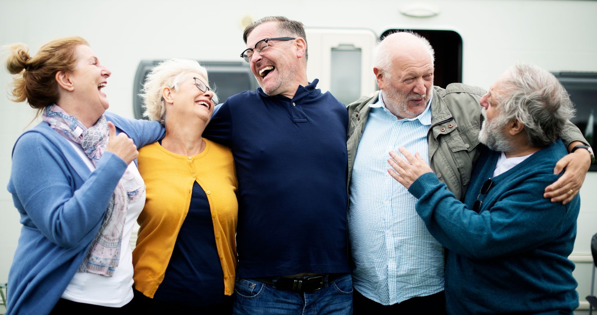 Group of older people enjoying each other's company