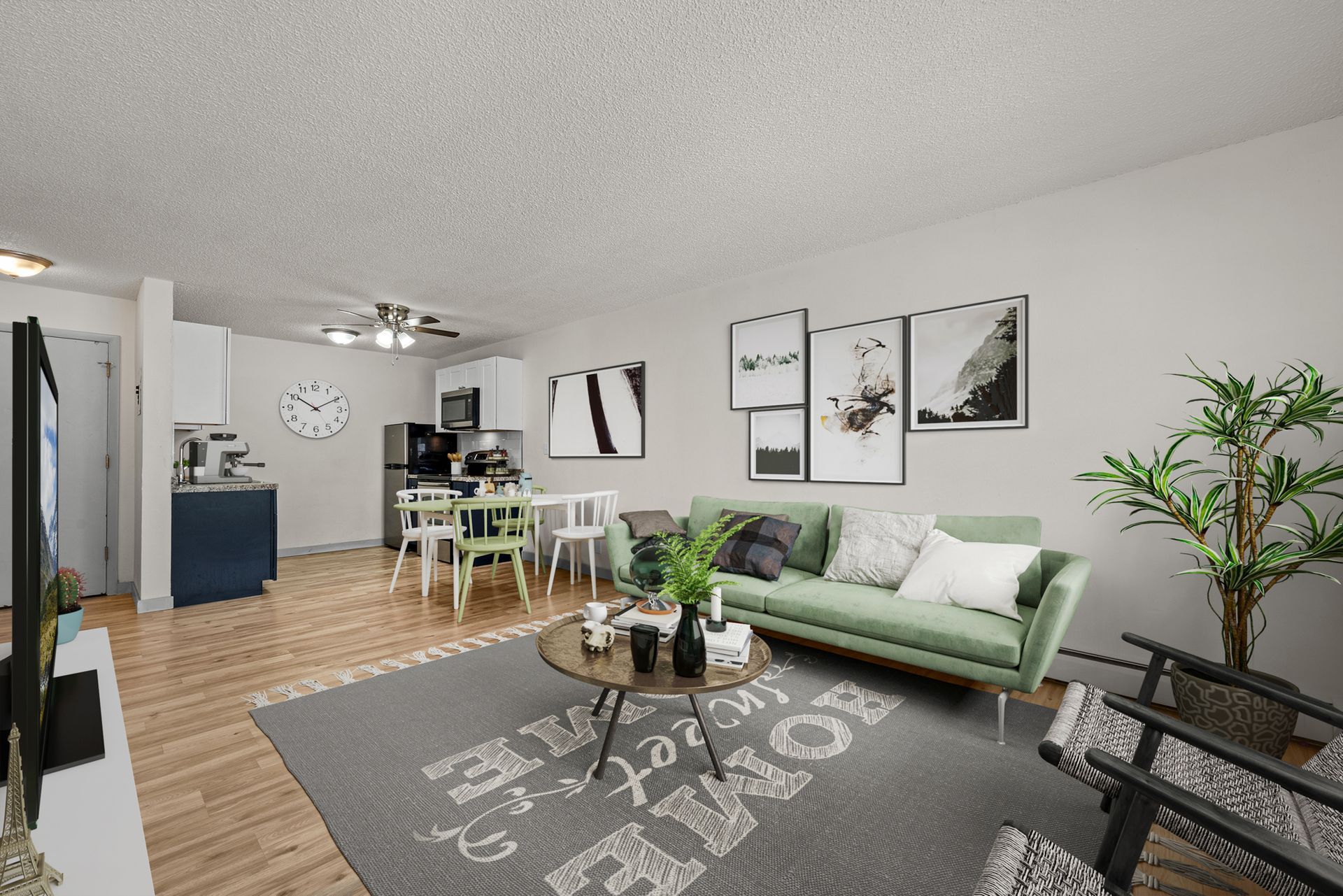 Photo showing a large living room with plenty of open space