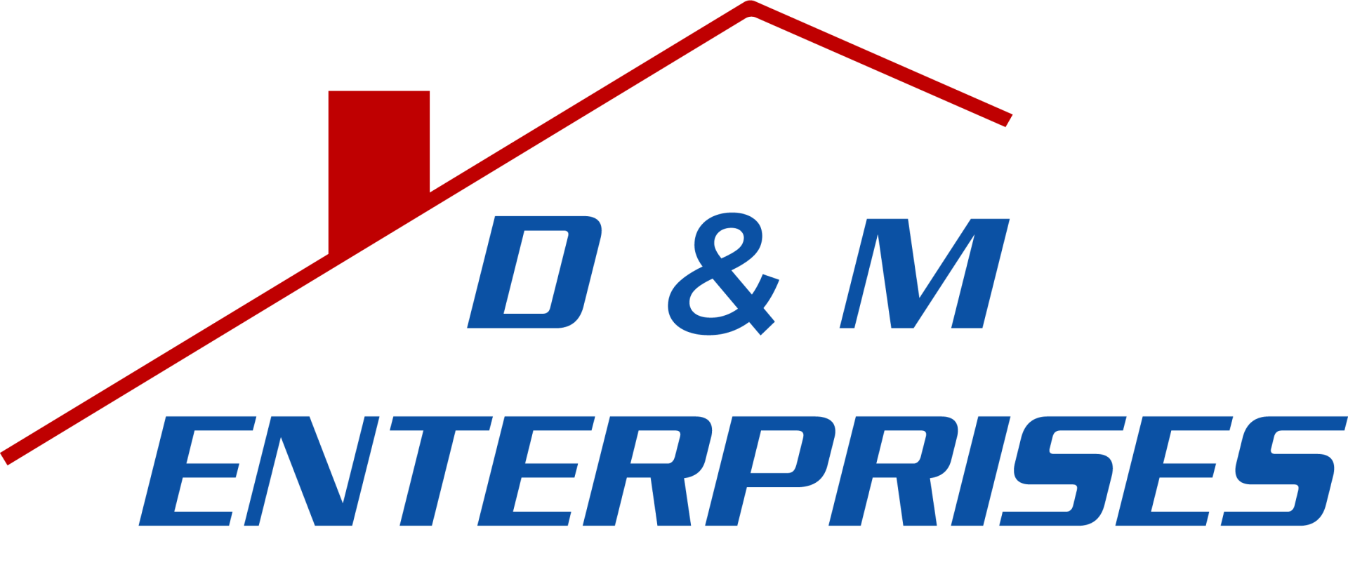 A logo for a company called d & m enterprises