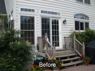 A before picture of a house with sliding glass doors