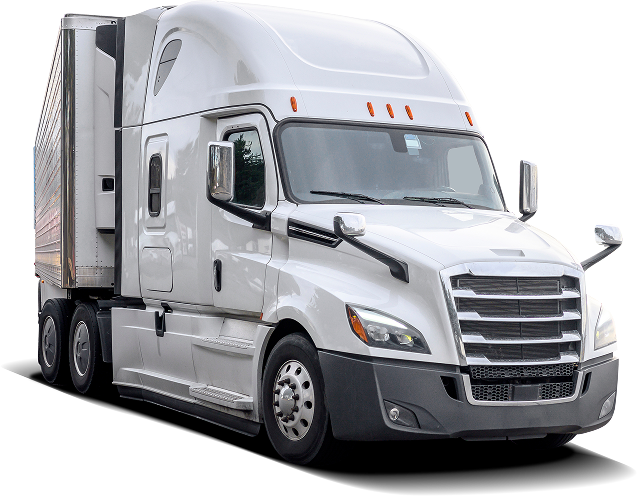 White semi-truck with trailer, angled towards the viewer. | Umphress Fleet Service LLC