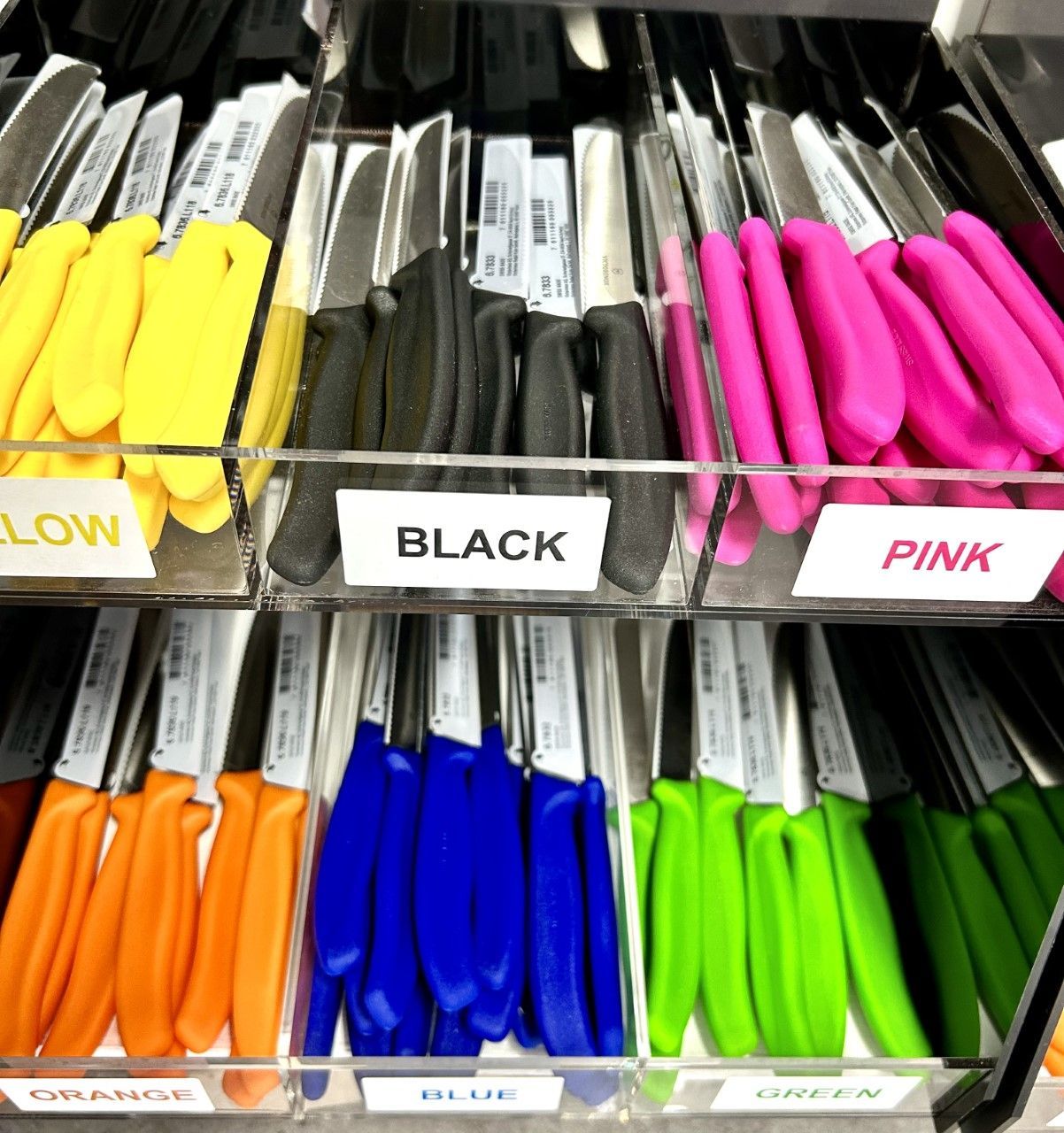 Knives With Colourful Handles, Arranged by Colour — CQ Butchers & Catering Supplies in Proserpine, QLD
