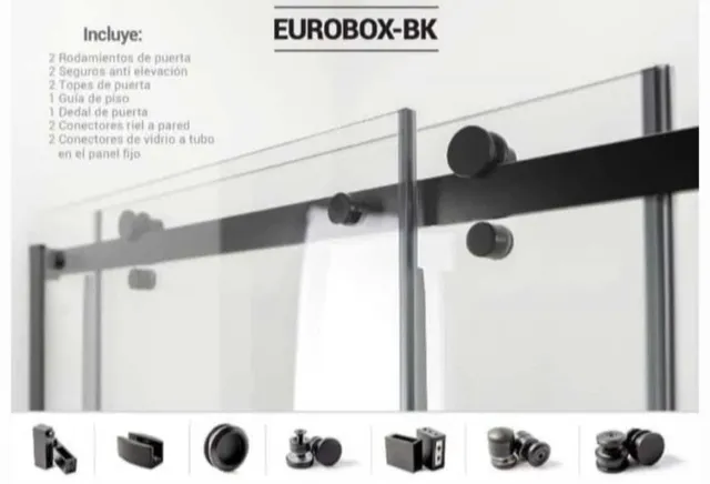 Una imagen de una puerta de ducha Eurobox-BK