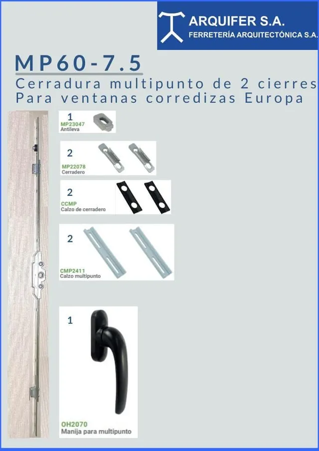 Un folleto de Arquifer SA tiene una foto de una puerta.