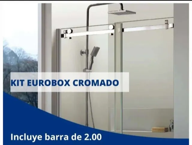 Una imagen de una ducha con las palabras kit eurobox cromado