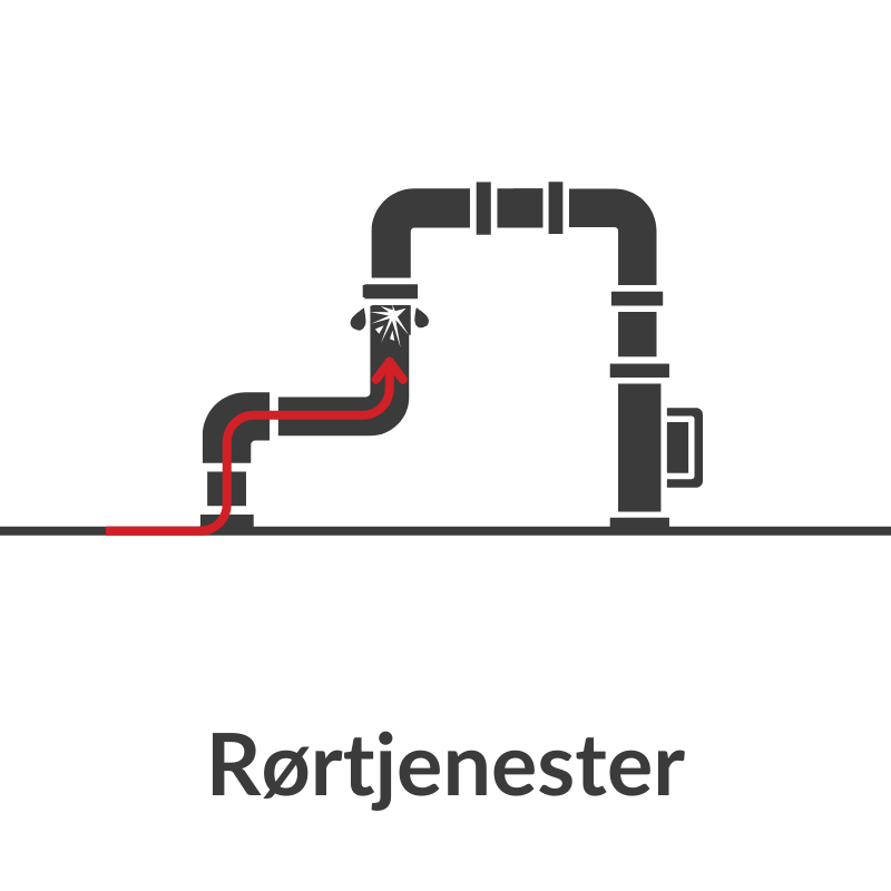 En tegning av et rør med en rød pil som peker mot det.