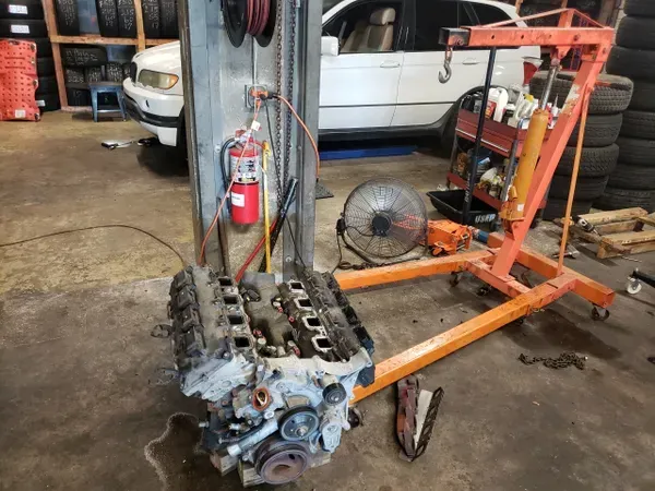 gallery engine in garage | Precision Tires Auto