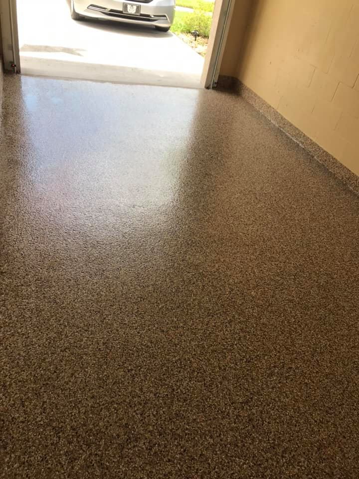 Floor with Full Flake Garage Coating
